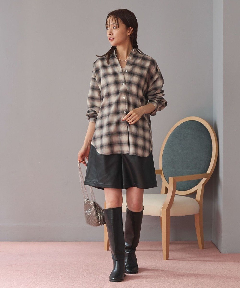 Green Parks オンブレーチェックライトシャツ 