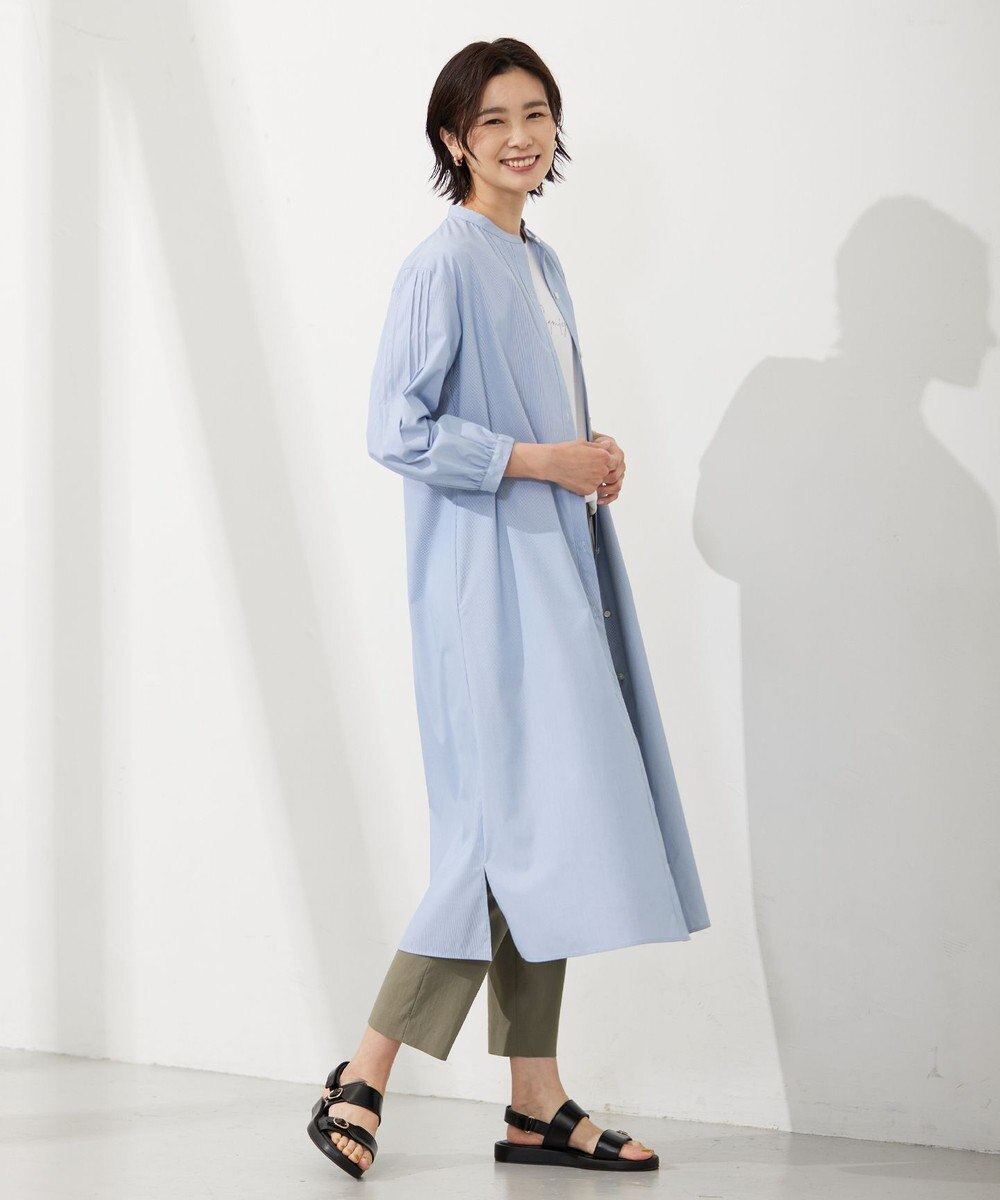 J.PRESS LADIES L 【WEB限定カラーあり・洗える・接触冷感・UVカット・イージーケア】 エステネージュストライプ ワンピース 