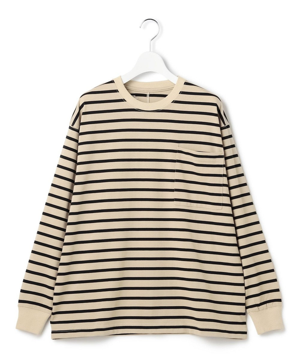 J.PRESS YORK STREET 【WOMEN】ポケットボーダーロングスリーブ Tシャツ 