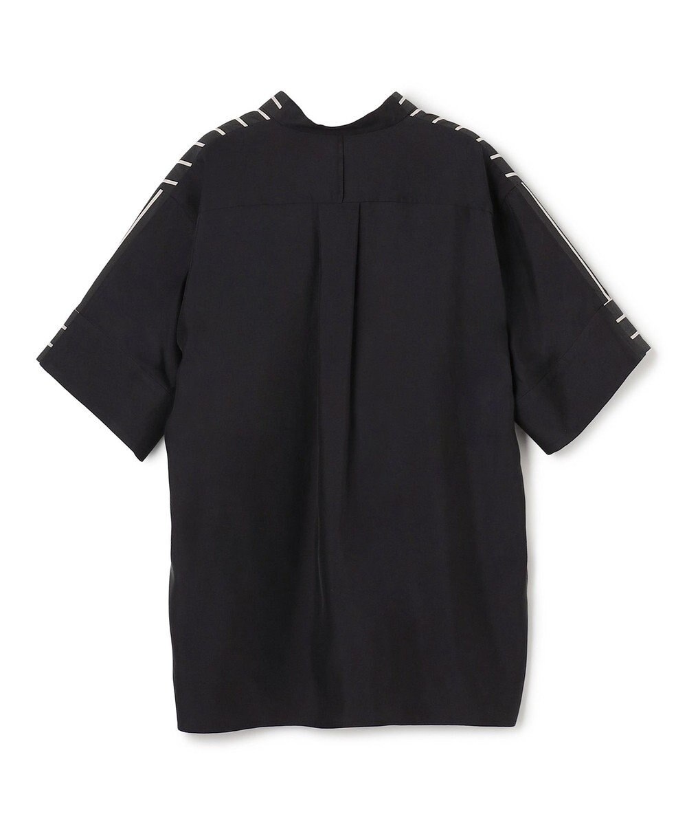 BEIGE， QUARTZ / 異素材コンビ ストライプシャツ 