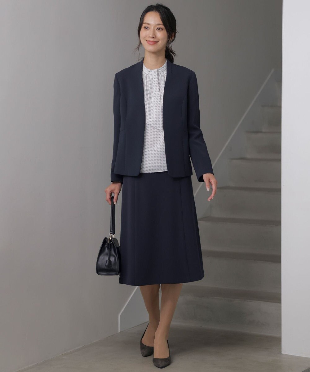 J.PRESS LADIES 幾何プリント モックネック カットソー 