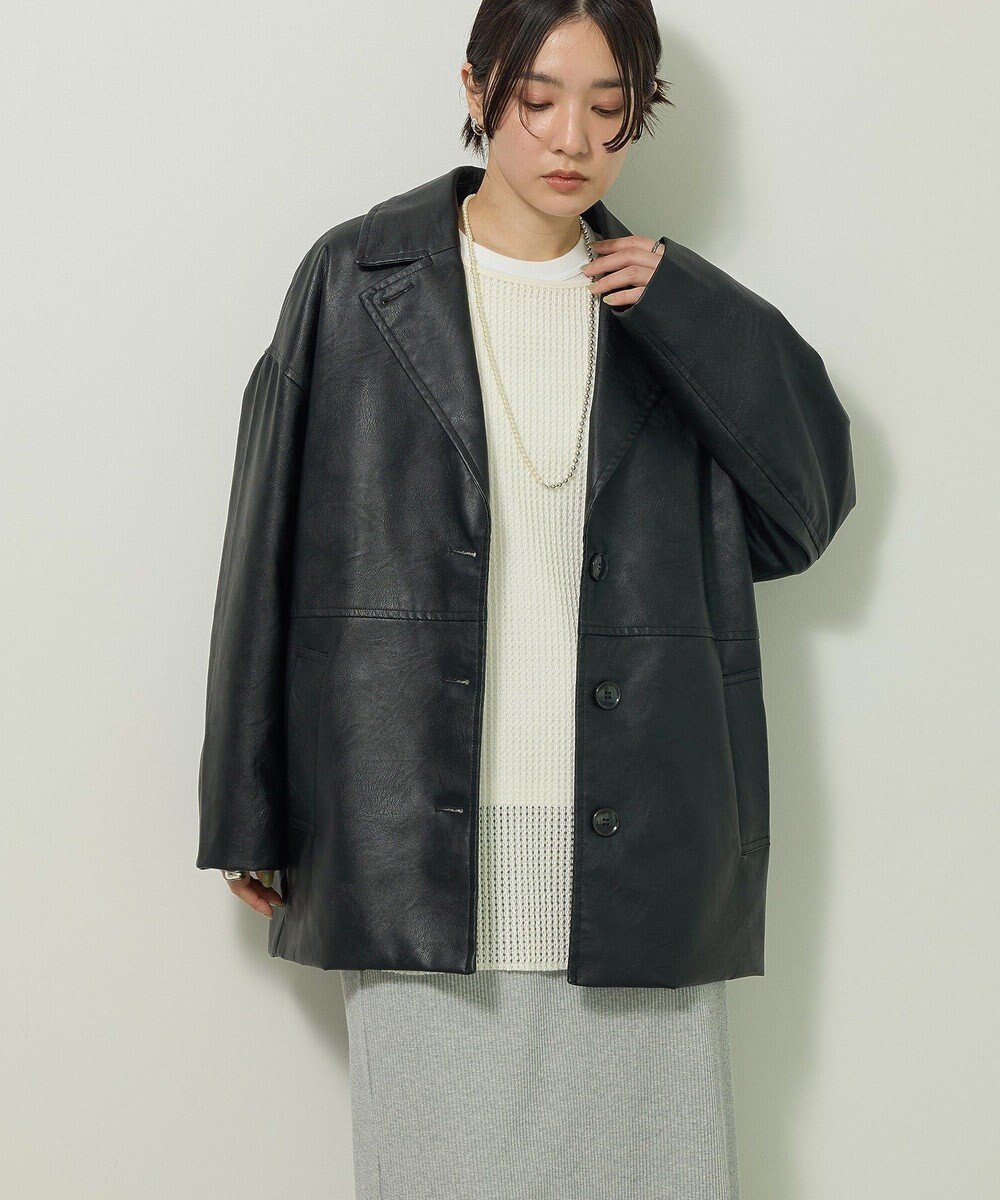 Green Parks メッシュ長袖ゆるカットプルオーバー 