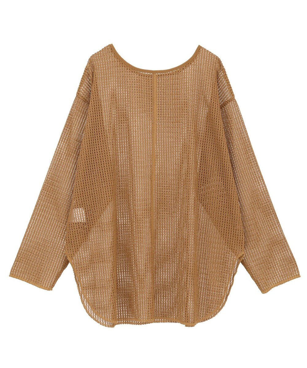 Green Parks メッシュ長袖ゆるカットプルオーバー 