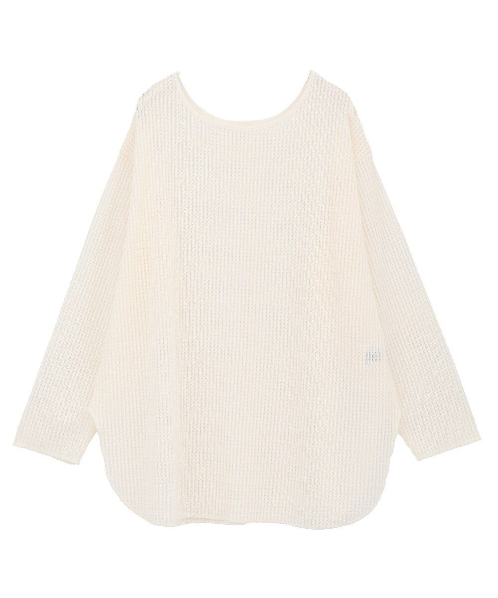 Green Parks メッシュ長袖ゆるカットプルオーバー 