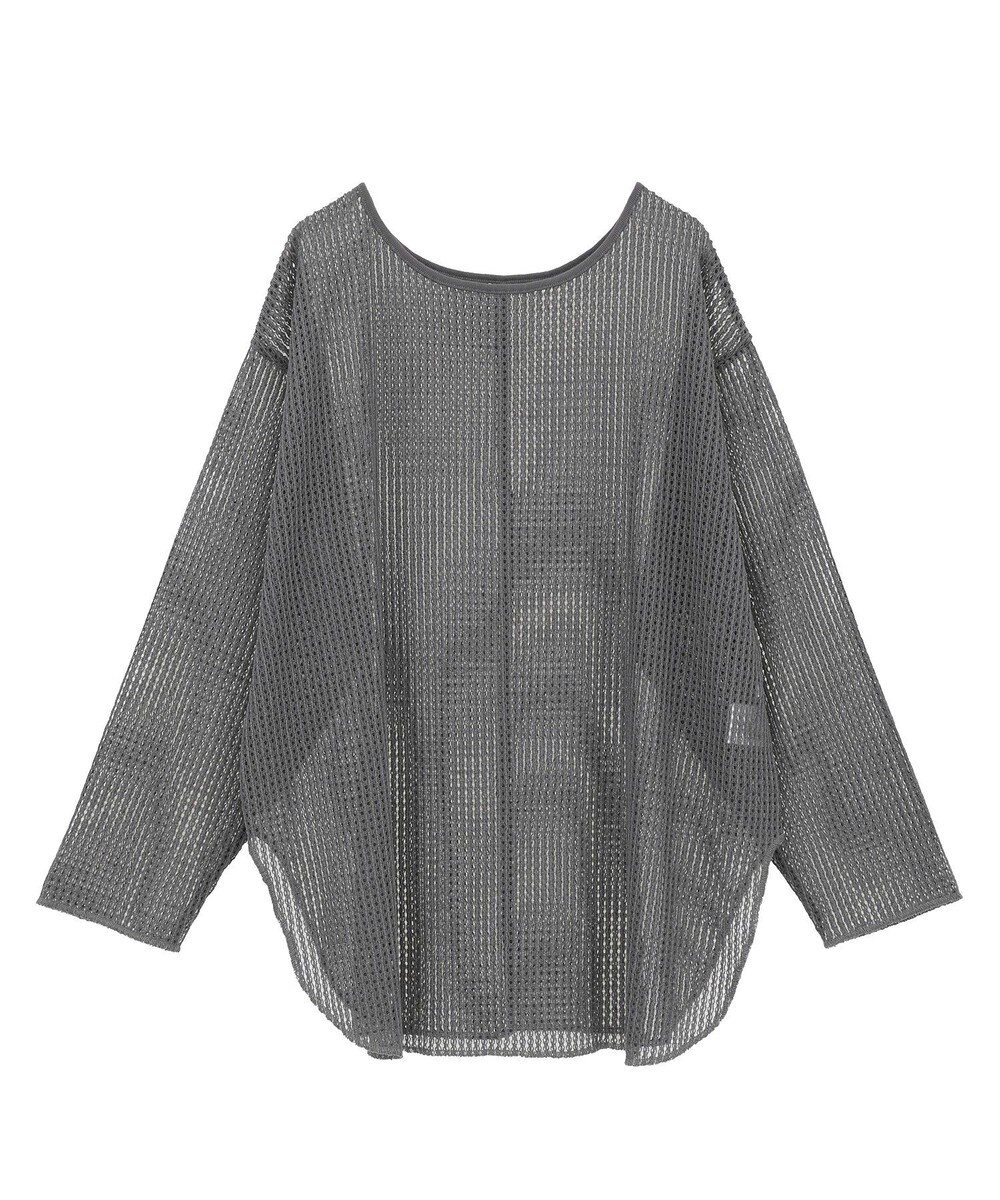 Green Parks メッシュ長袖ゆるカットプルオーバー 