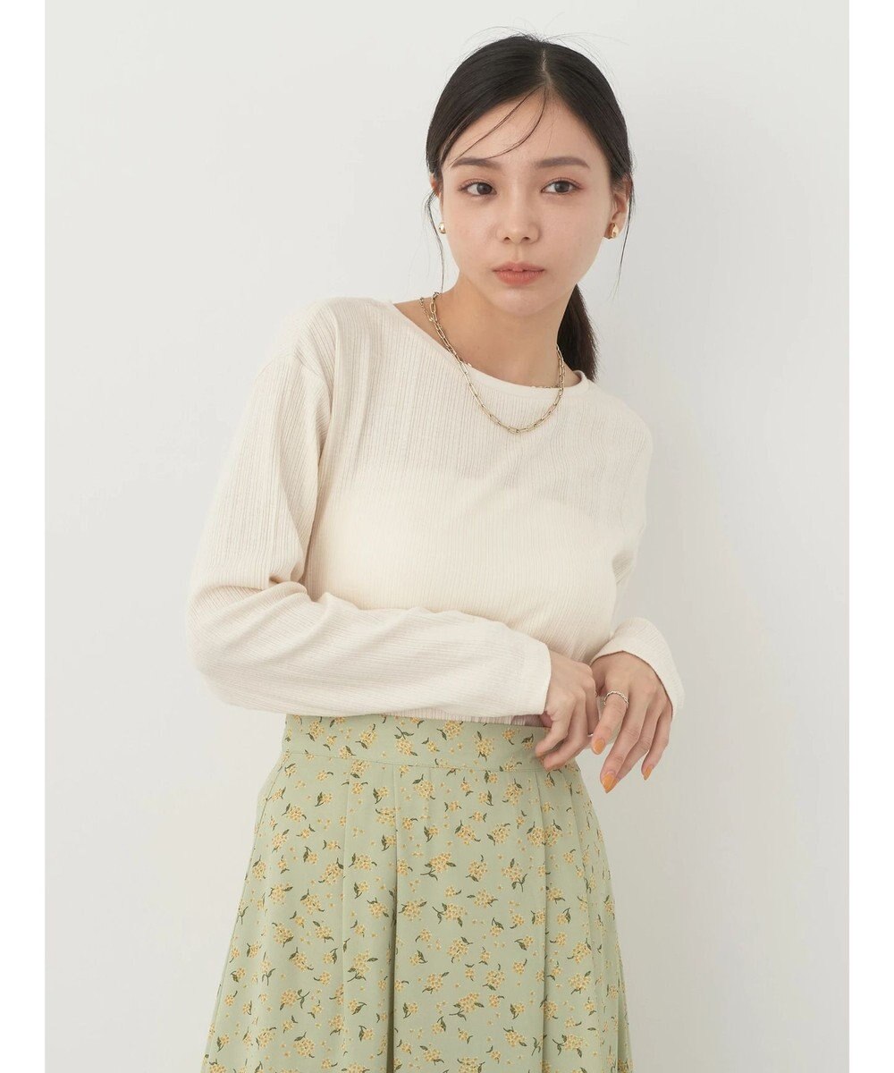 earth music&ecology コットンシアークルーネックプルオーバー 