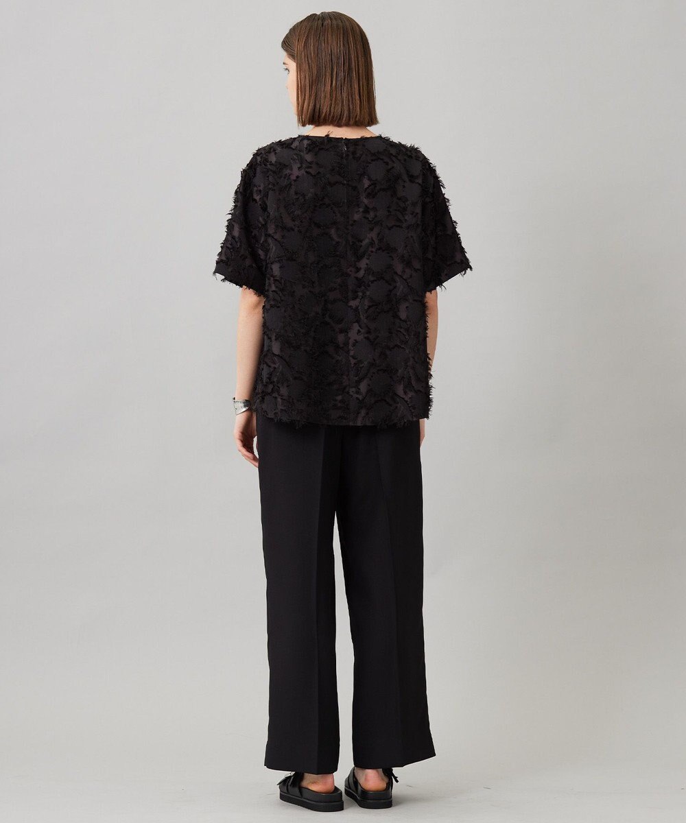 ICB 【洗える】 ヘアリーシアージャカード ブラウス 