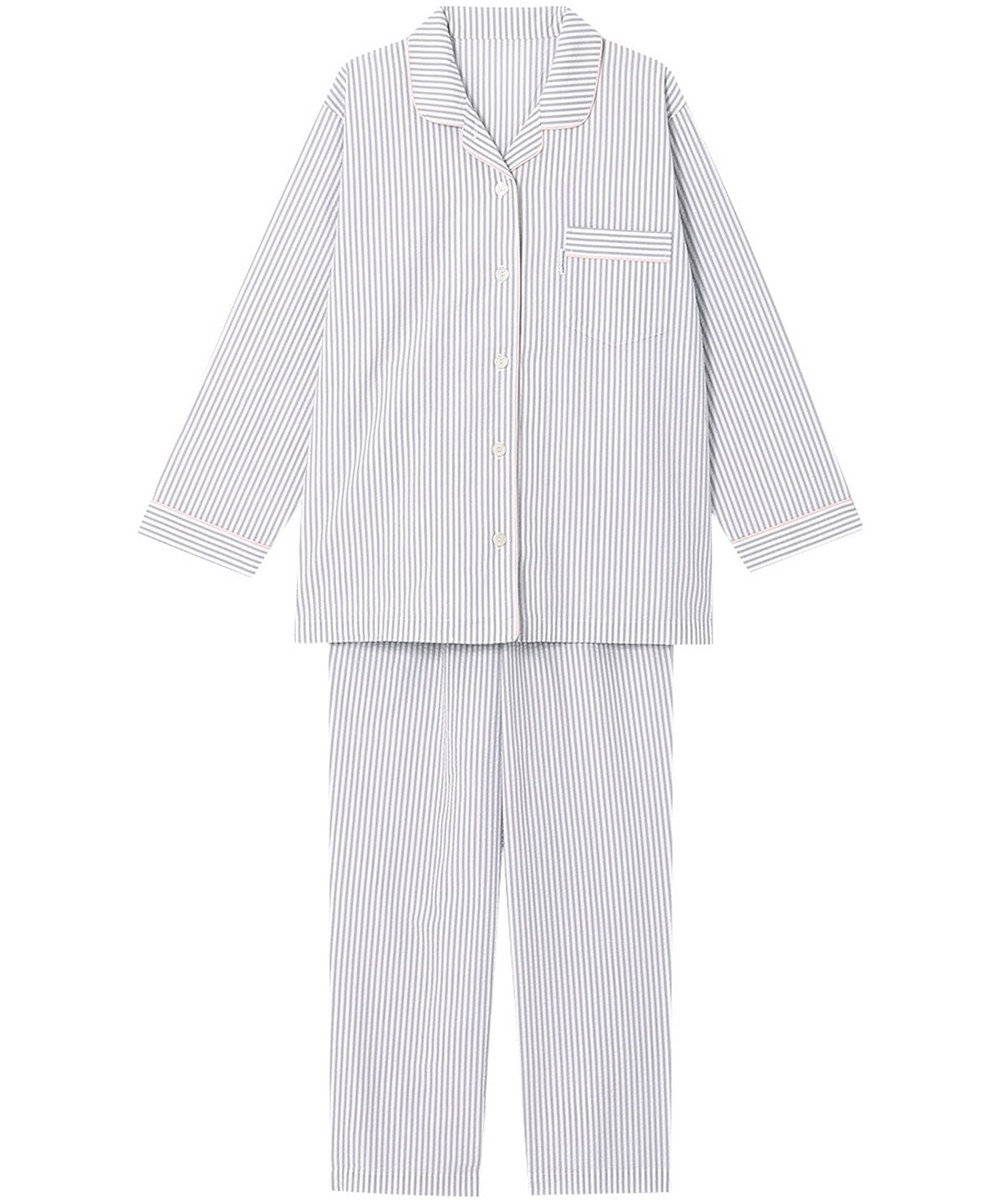 ワコール／睡眠科学 パジャマ 長袖 長ズボン 綿100%(本体) サッカー素材 レディース YDX344 睡眠科学／ワコール 