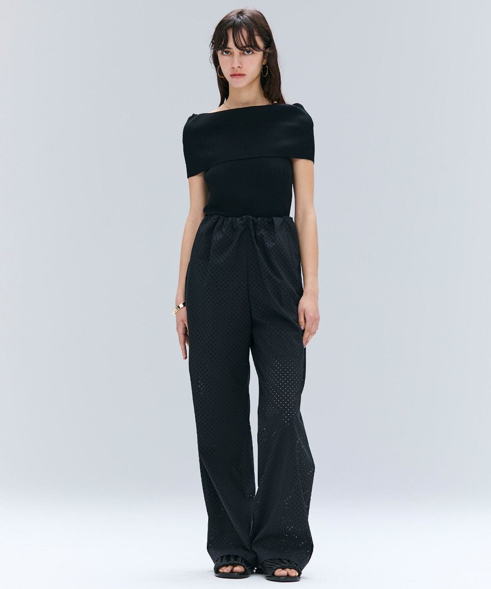 BEIGE， 【洗える】PICCOLO / パンチングドットイージーワイドパンツ 