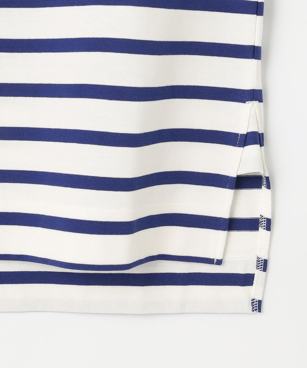 自由区 L 【洗える】コットンボーダー ボートネックカットソー 