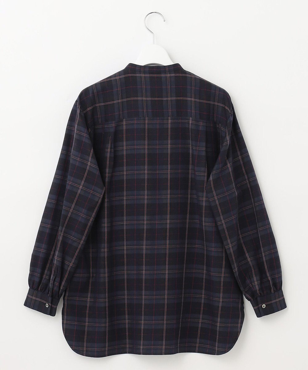 J.PRESS LADIES S 【洗える】クリアチェック バンドカラー ブラウス 