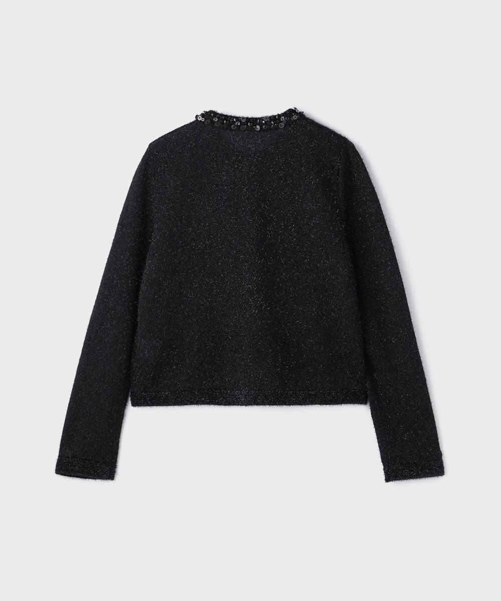 GRACE CONTINENTAL ラメフェザ－ニットカーディガン 