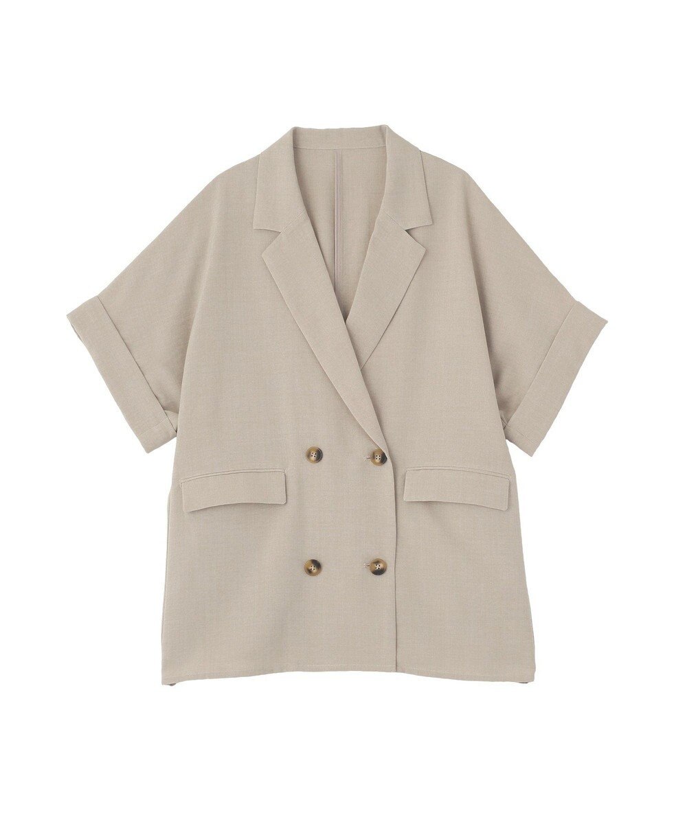 AMERICAN HOLIC 【先行予約】【イージーケア】リネンライク半袖ジャケット 