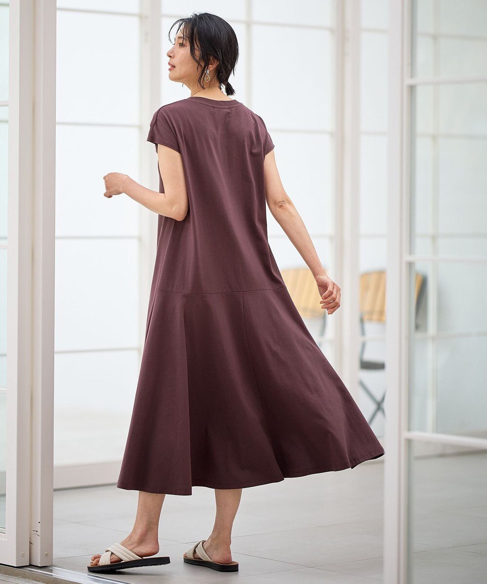 ANY 【洗濯機可】フレンチスリーブワンピース 