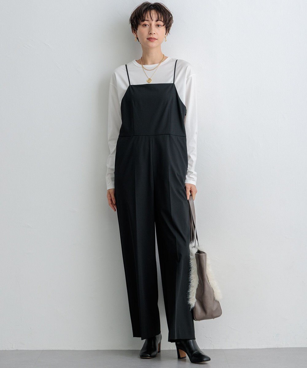 23区 【洗える】ドライ2WAYストレッチ サロペット 