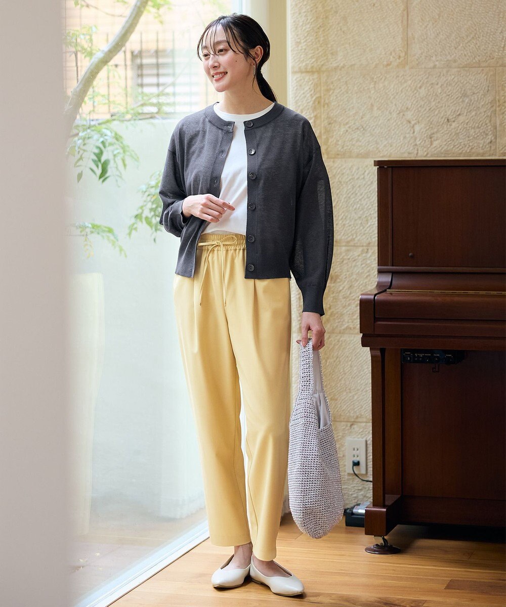 ANY L 【洗濯機可/アンチピリング/接触冷感】シアークルーネックカーディガン 