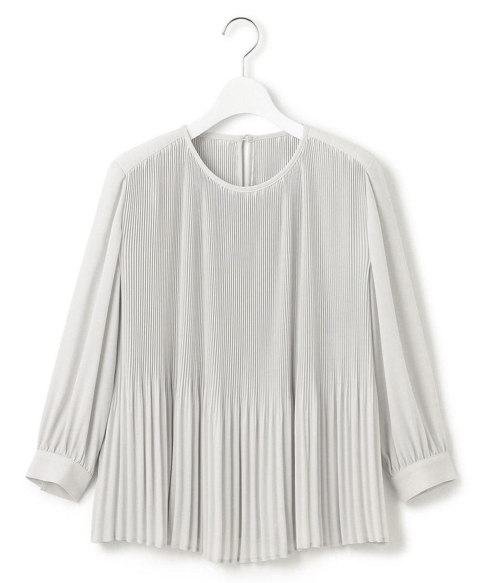 23区 L 【洗える】ライトバックサテンアムンゼン プリーツ ブラウス 