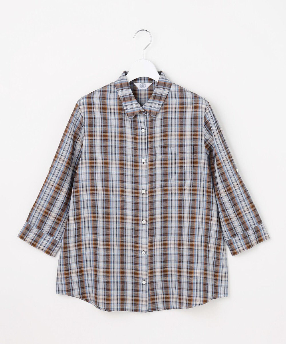 J.PRESS LADIES S 【一枚で着映え】リネンVisマドラス チェック シャツ ブラウス 