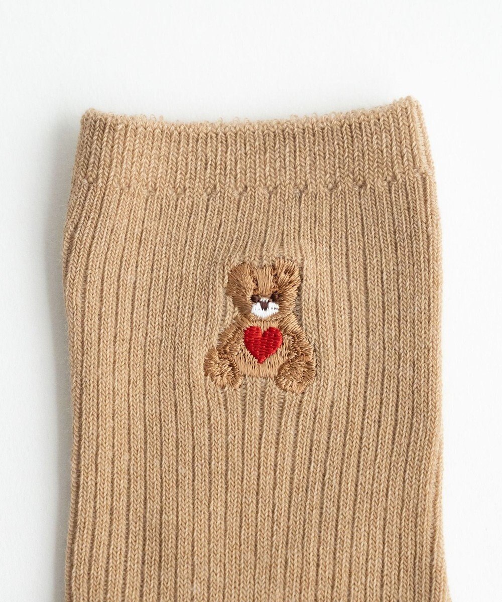 WEGO ハートクマ刺繍ソックス 