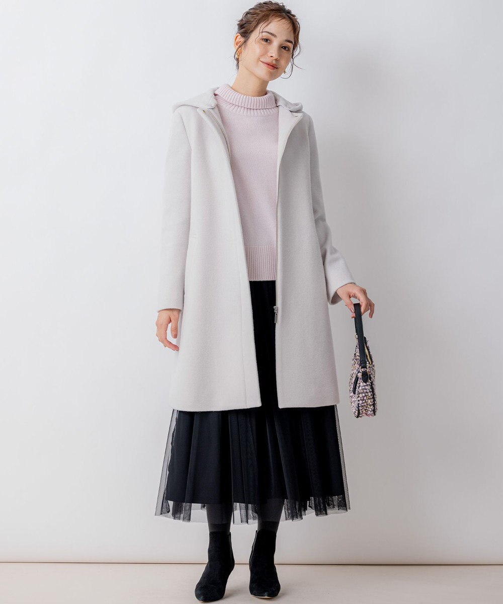 組曲 【2WAY・WEB限定】ショートビーバー フーディーロングコート 