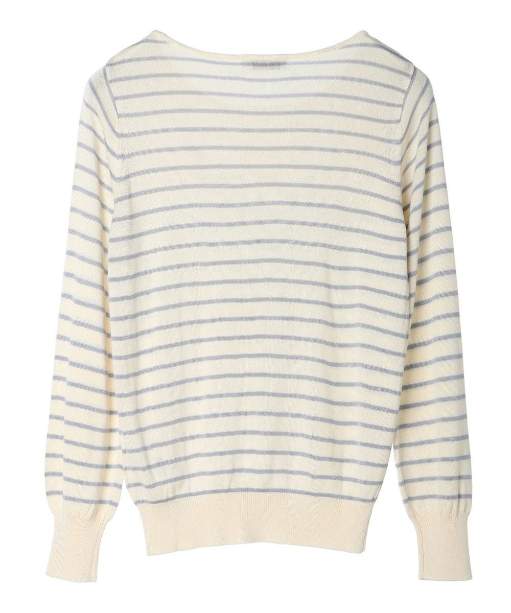 earth music&ecology レースボーダーニットプルオーバー 