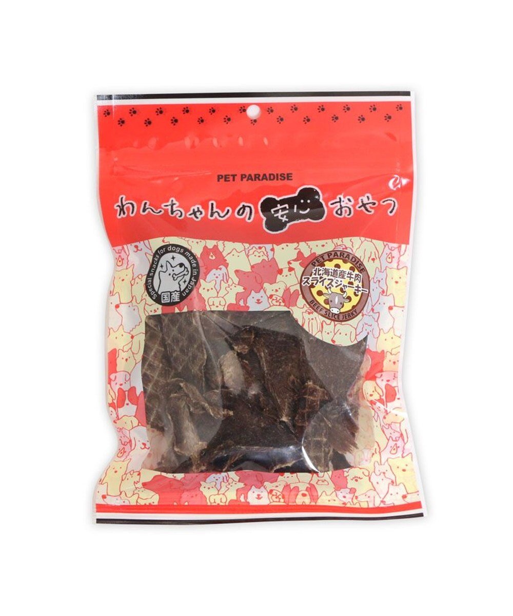 PET PARADISE 牛肉 スライス ジャーキー 大袋 120g 国産 