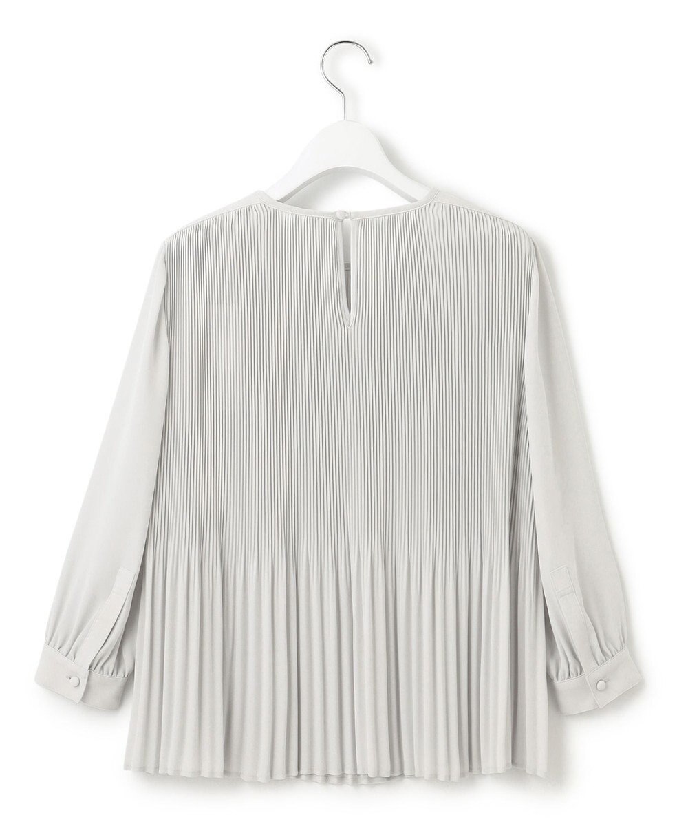 23区 L 【洗える】ライトバックサテンアムンゼン プリーツ ブラウス 