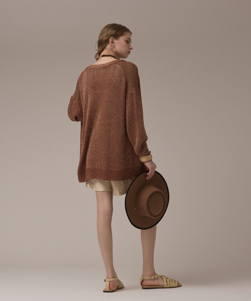 GRACE CONTINENTAL ラメルーズニットカーディガン 