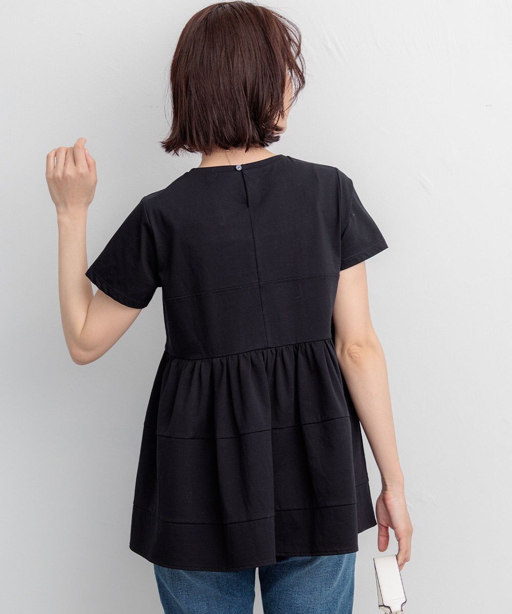 組曲 【WEB限定】プレーティング天竺ビスチェ風ティアード Tシャツ 