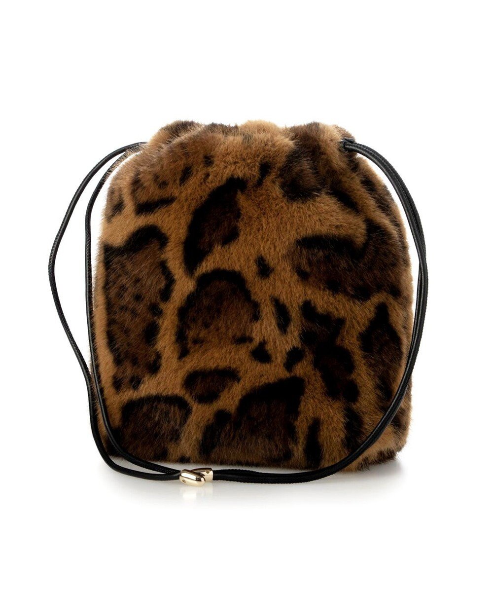 UNBILLION カシュカシュ cachecache / フリルショルダー付エコファー巾着バッグ 