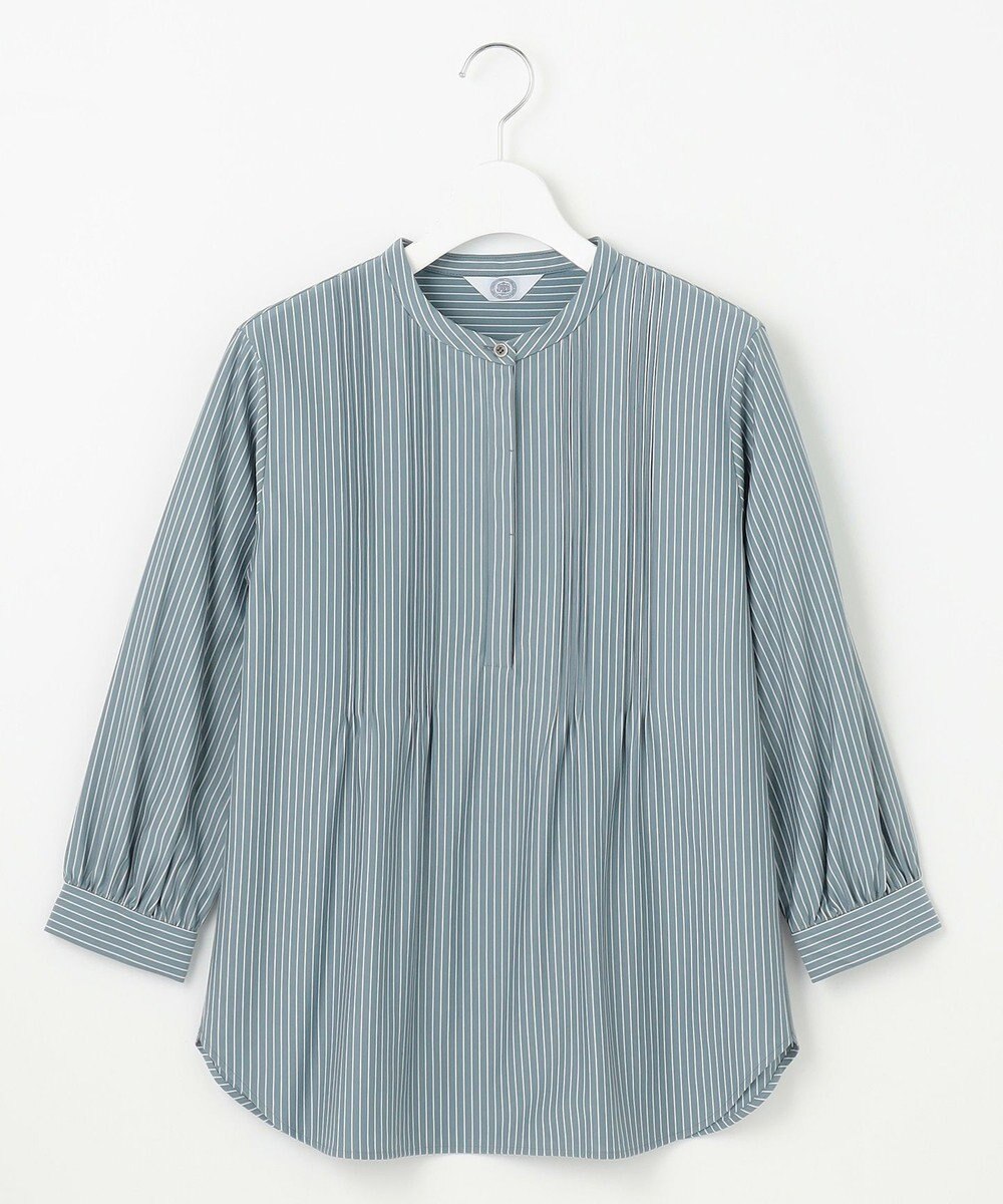 J.PRESS LADIES L ストライプジャージー ピンタック カットソー 