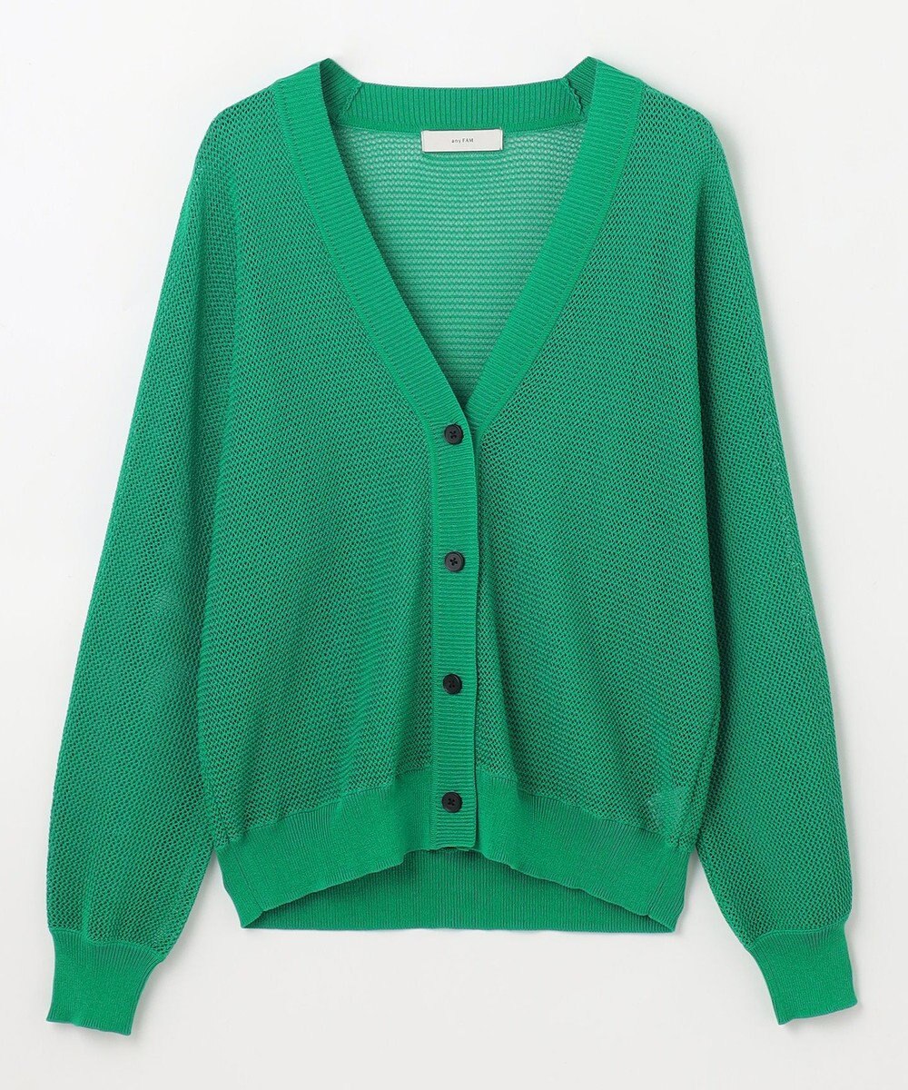 ANY L メッシュＶネックニットカーディガン 