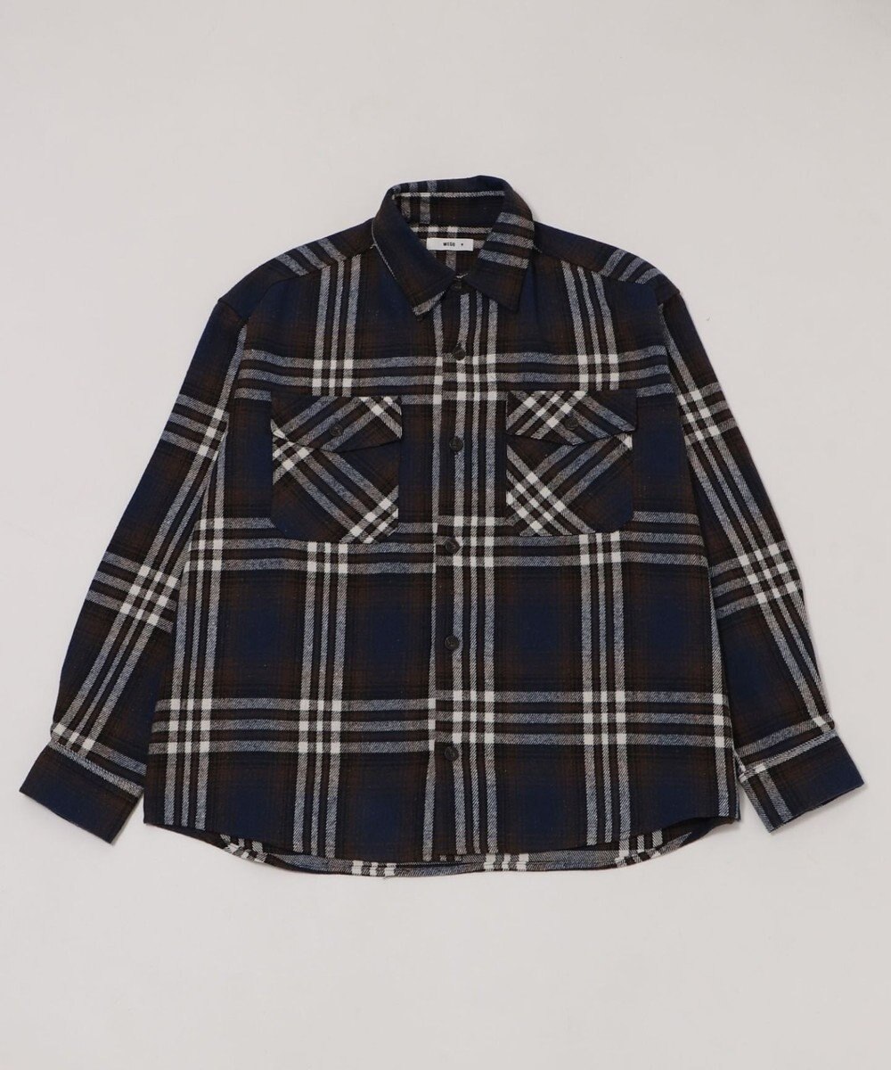 WEGO 【2025年秋冬新作/ユニセックス着用ITEM/SMLサイズ展開】ヘビーネルチェックシャツ（LS） 