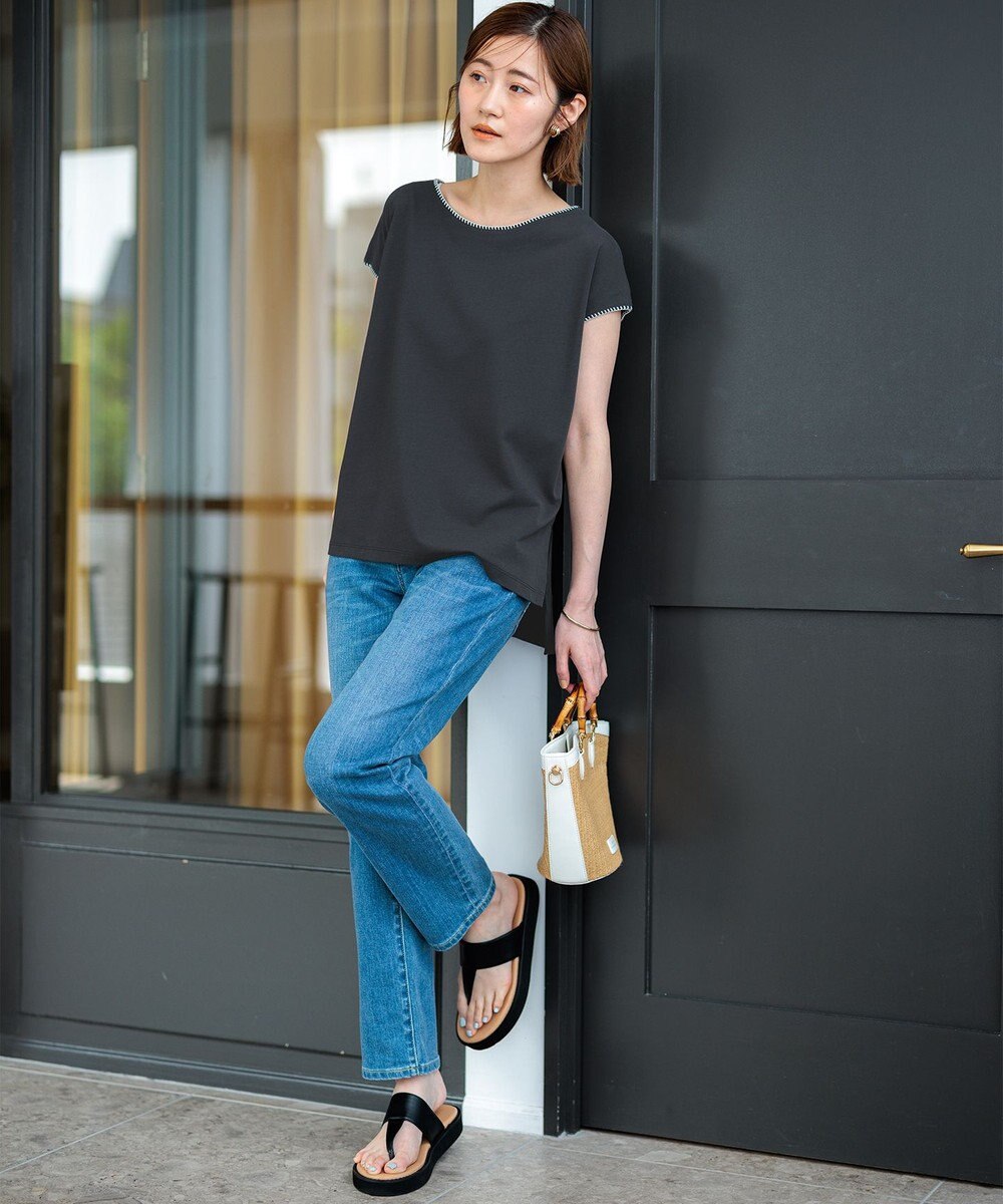 23区 S 【洗える】トリミングジャージー カットソー 