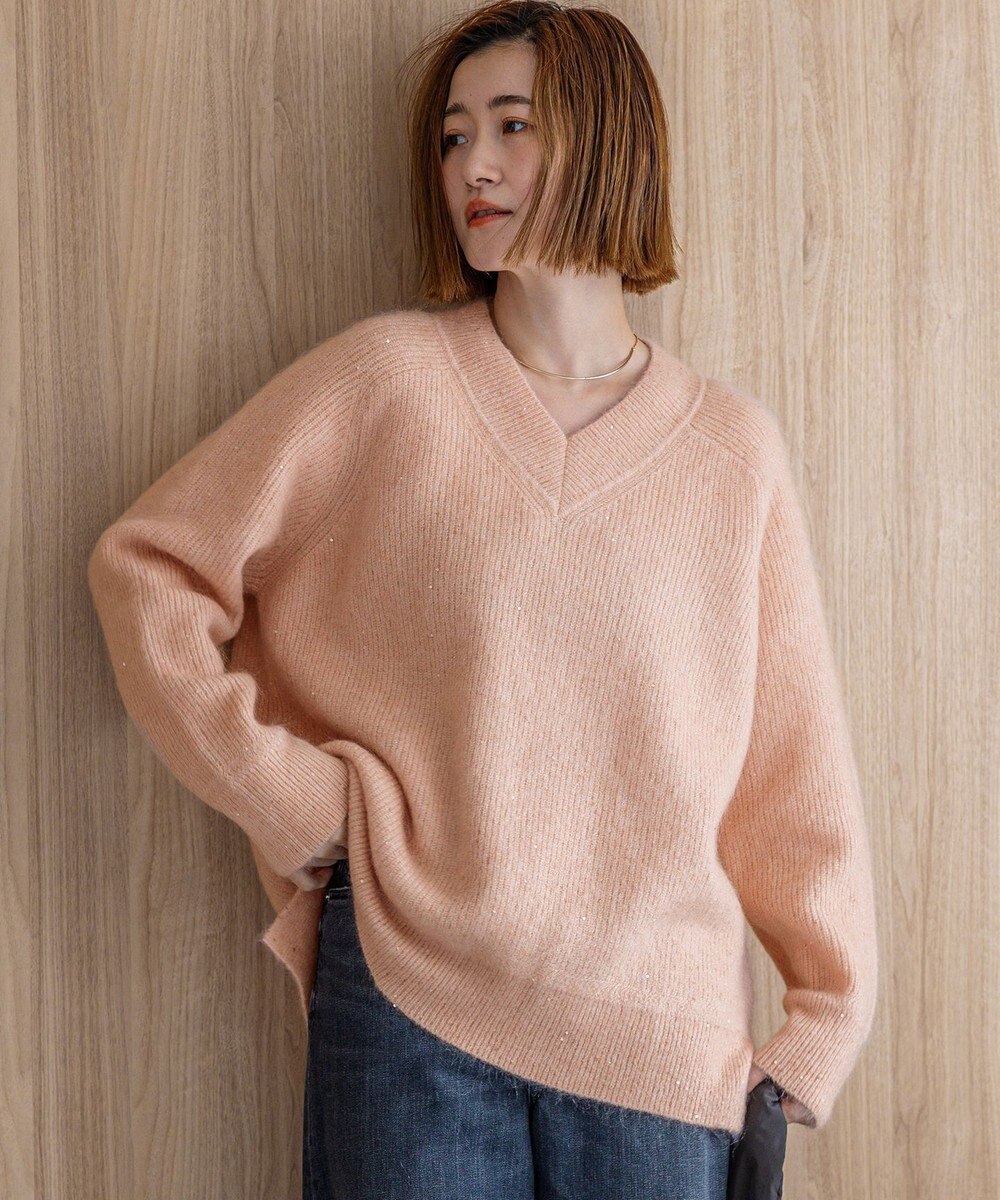 23区 モヘヤミックススパングル Vネック ニット 