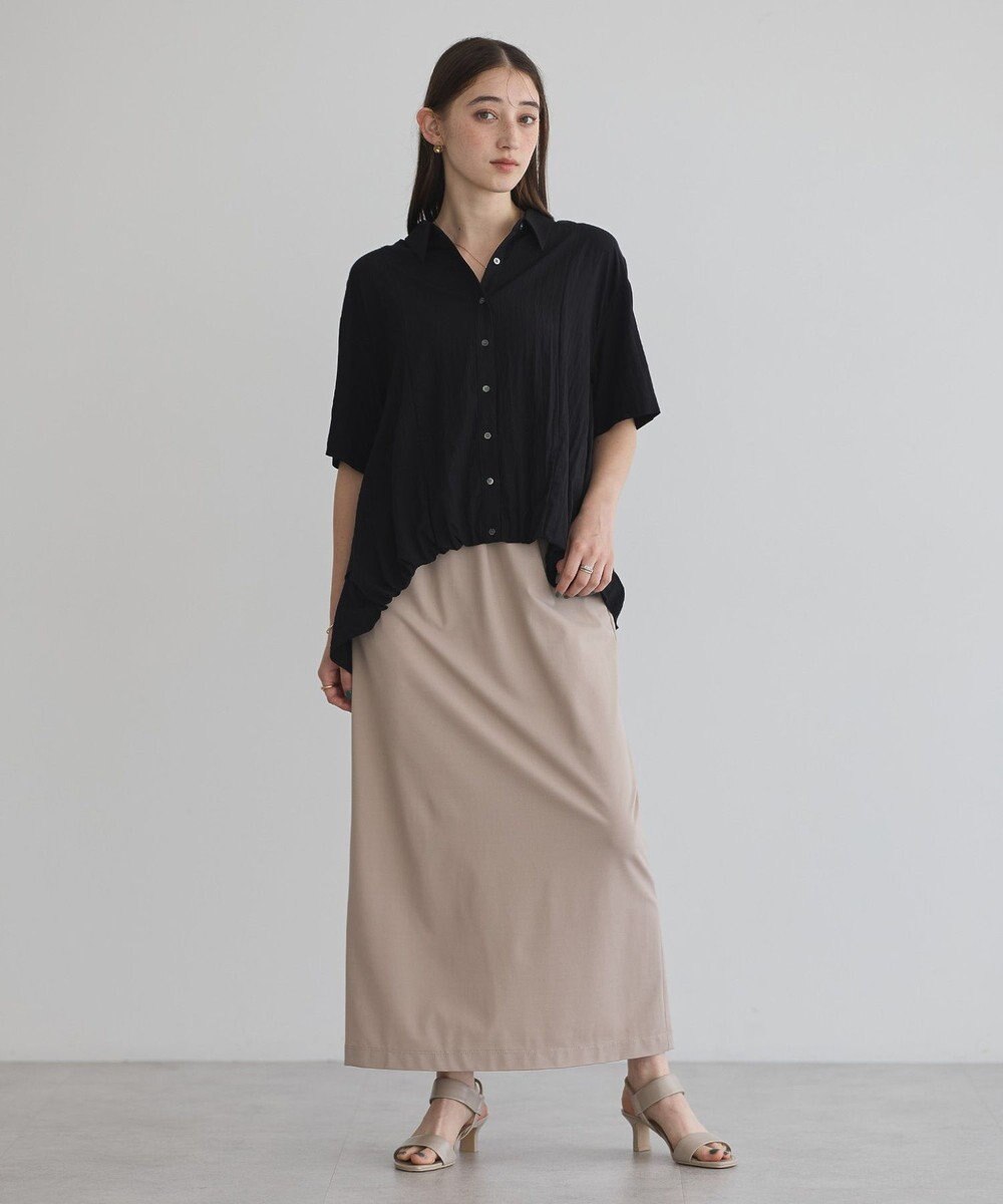 YECCA VECCA 【接触冷感】裾バルーン切替デザインヘムシャツ 