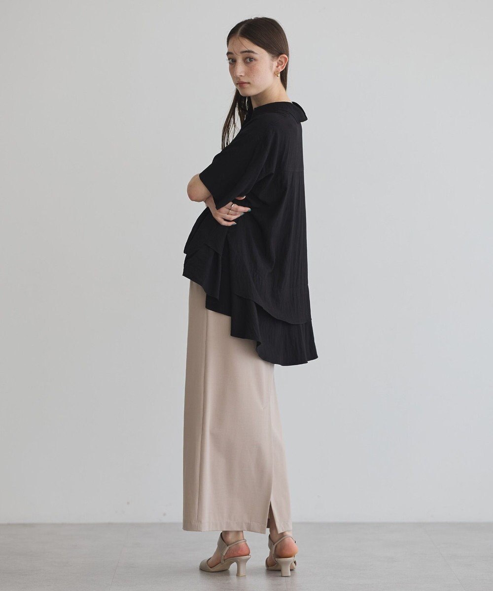 YECCA VECCA 【接触冷感】裾バルーン切替デザインヘムシャツ 