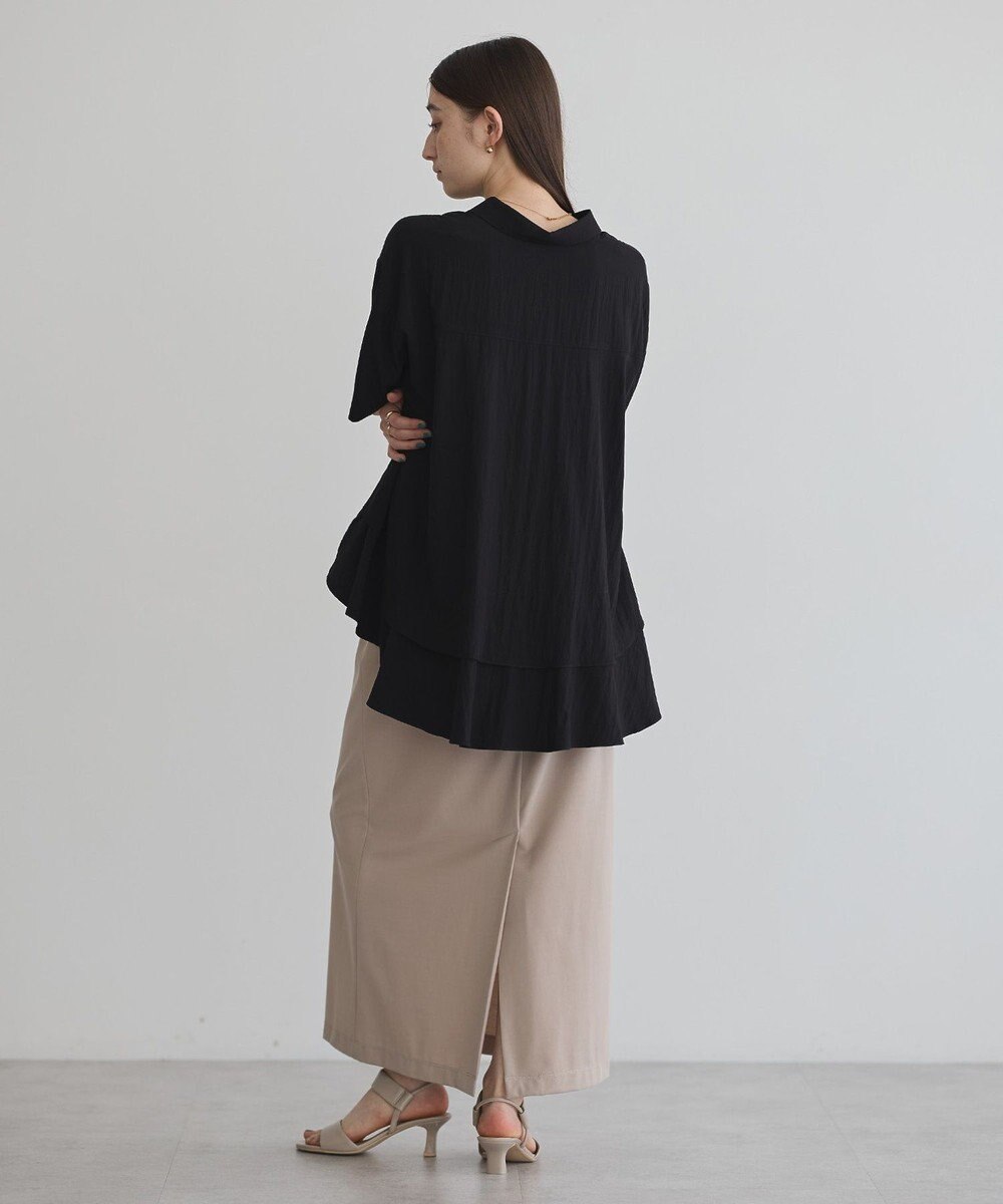 YECCA VECCA 【接触冷感】裾バルーン切替デザインヘムシャツ 