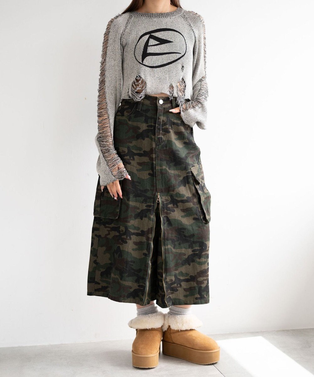 WEGO カモフラジップカーゴスカート 
