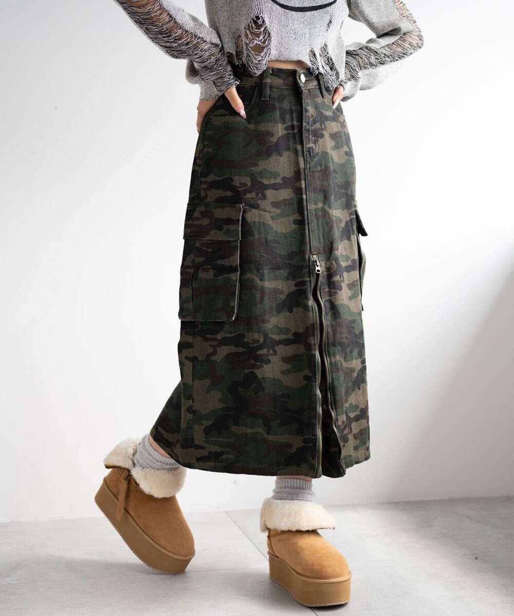 WEGO カモフラジップカーゴスカート 