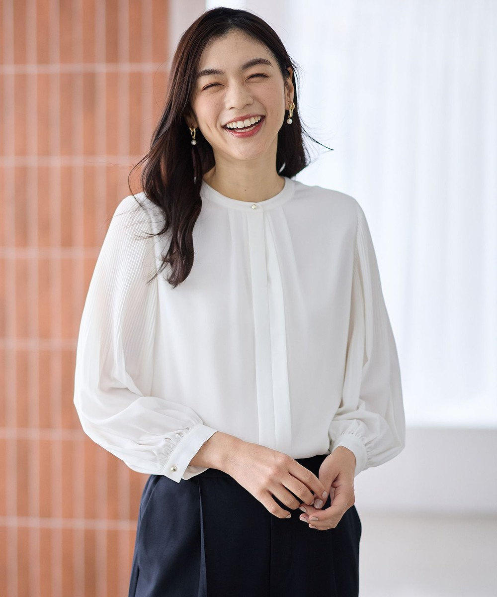 ANY L プリーツブラウス 