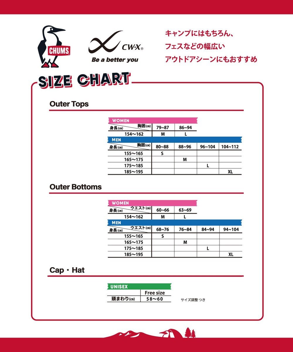 CW-X 【UNISEX】　キャップ　CHUMS (チャムス)コラボ　キャンプ・アウトドアなどにおすすめ　後頭部ベルト サイズ調整可能　/ワコール　LNR702 