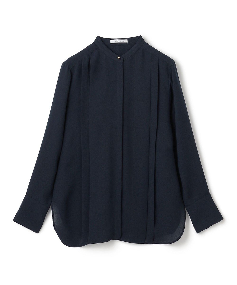BEIGE， 【洗える】STOW / フロントタックブラウス 