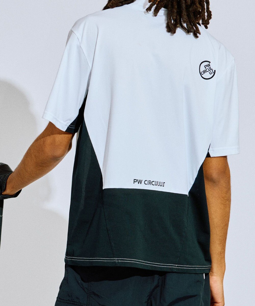 PW CIRCULUS 【吸水速乾 / UV遮蔽率96.3% UVカット / ストレッチ】【MEN】メッシュコンビモックネックT ゴルフ 