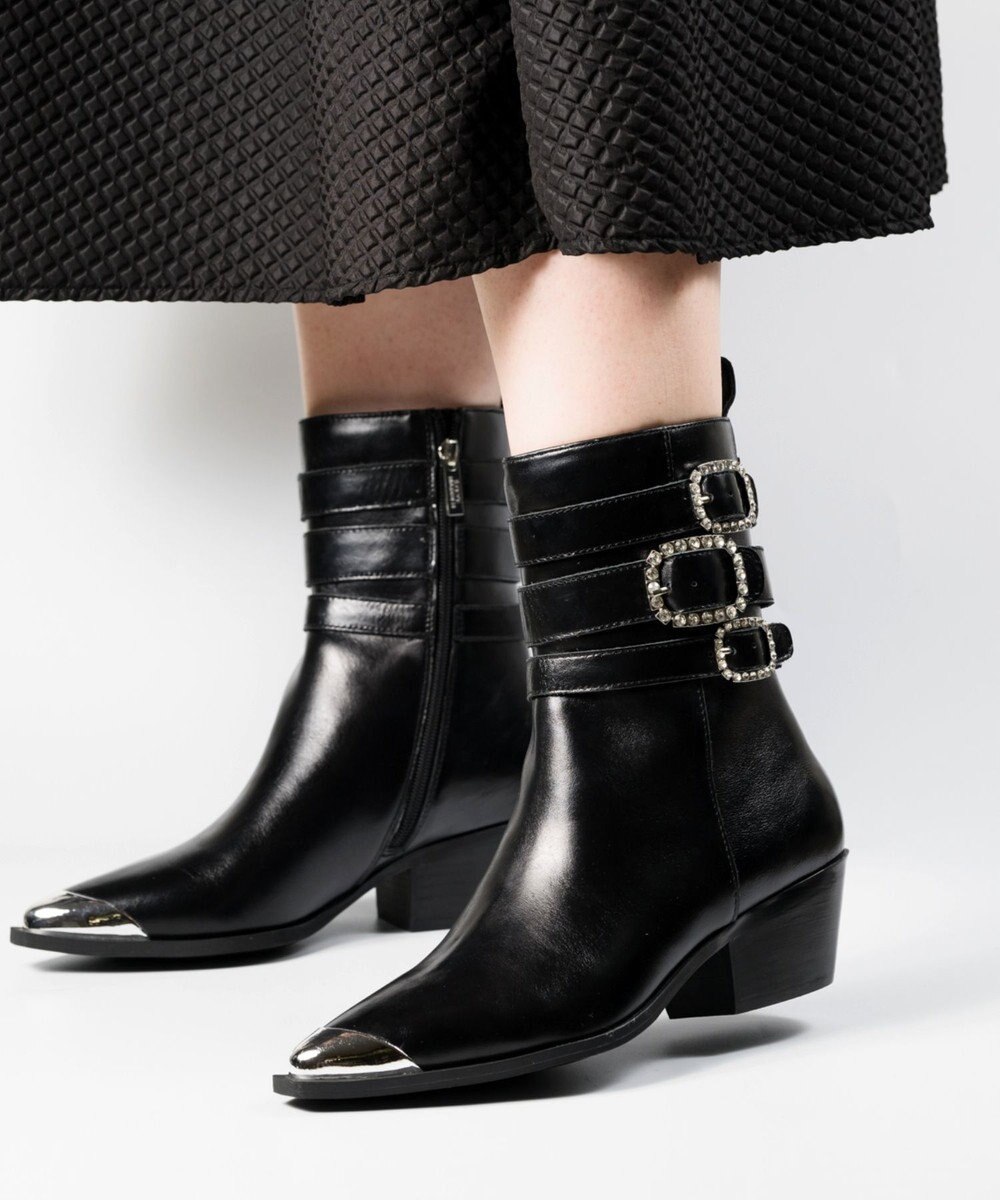 STEVE MADDEN KINSHIP ポインテッドブーツ ブラック