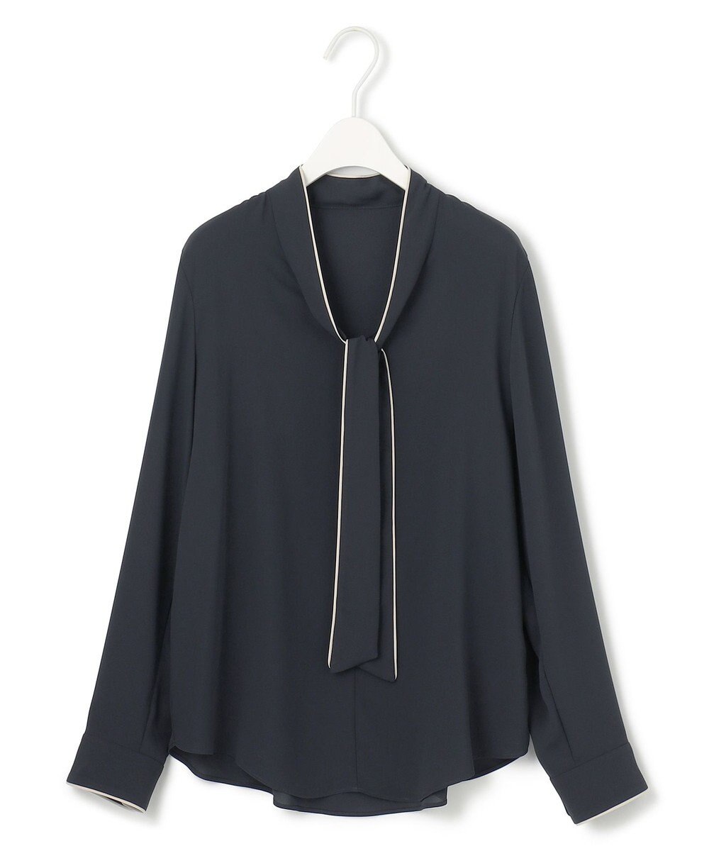 ICB L 【新色追加】BackSatinAmunzen 配色ボウタイブラウス 
