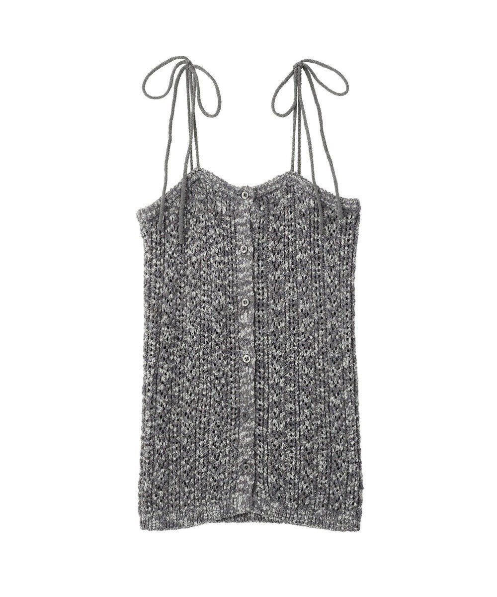 earth music&ecology 【予約】透かし編みニットキャミビスチェ 