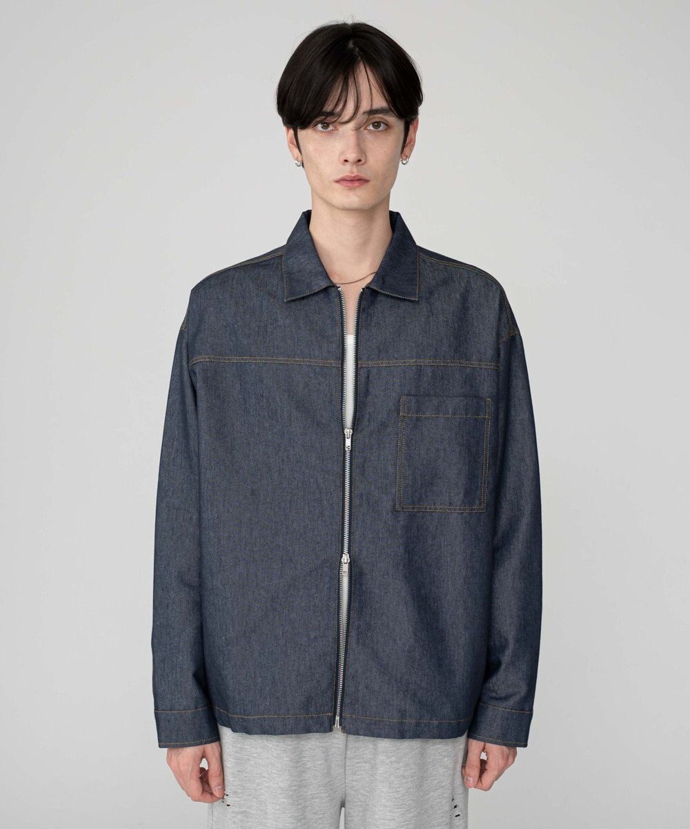 WEGO 【ユニセックス着用ITEM/MLサイズ展開】カラーステッチシャツジャケット 