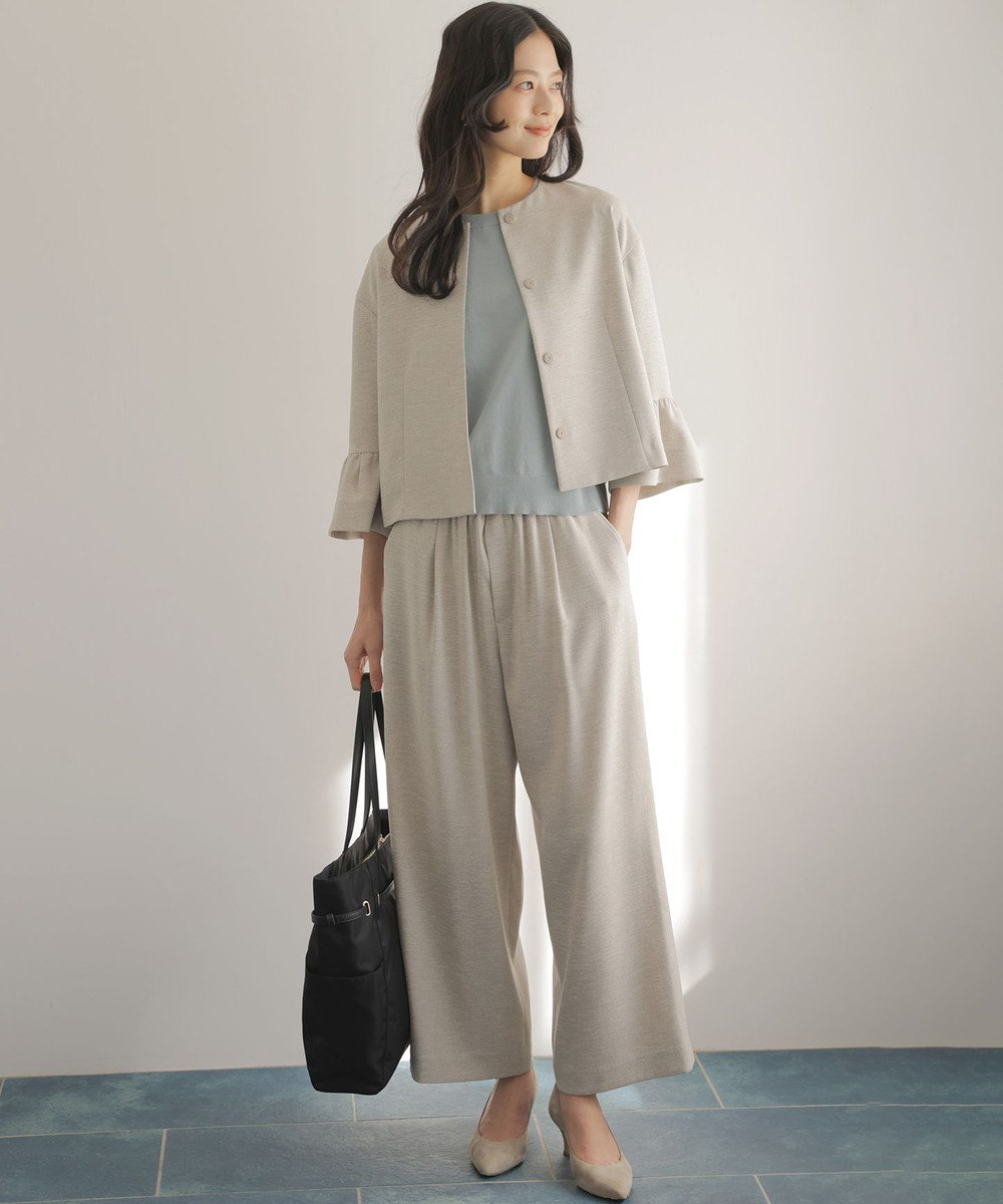 組曲 S 【先行予約・WEB限定】ライトリネンライクノーカラー ジャケット 