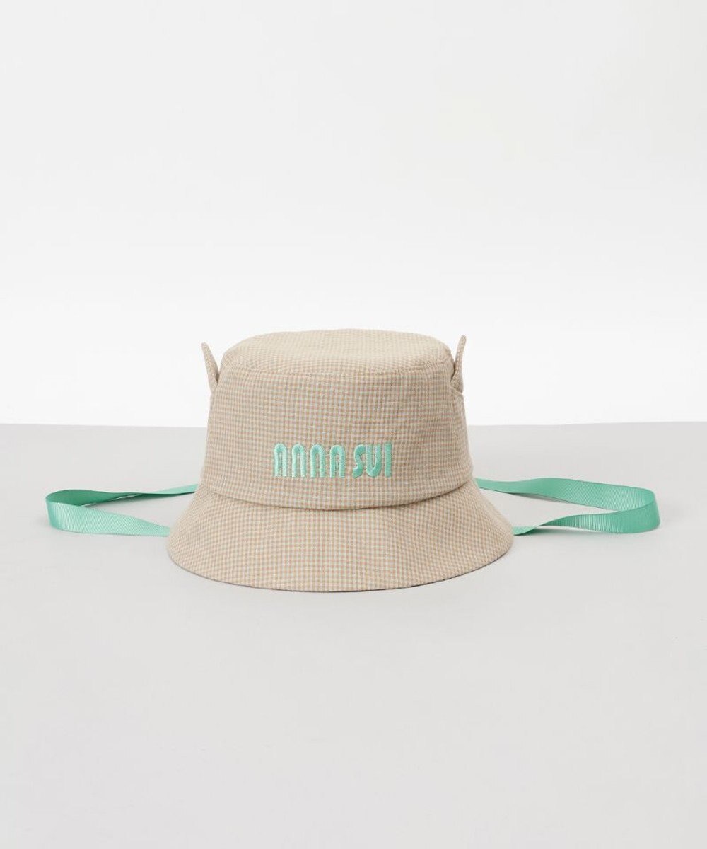 AURORA 【 ANNA SUI（アナ スイ）】ネコ耳ロゴ刺しゅうクロッシェハット 